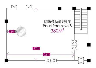 广州翡翠希尔顿酒店明珠多功能8号厅场地尺寸图4
